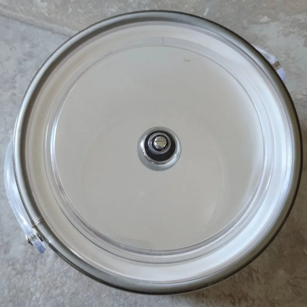 Vintage MCM Georges Briard Brushed Silver Tone Ice Bucket With Lid And Handle